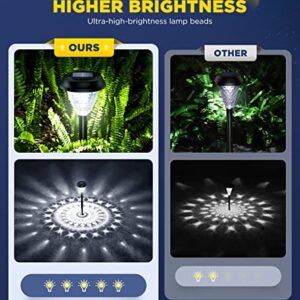 ornesign Ultra Bright Solar Outdoor Lights Decorative 10 Pack, 100% Faster Charge Solar Pathway Garden Lights Up to 12H Auto On/Off, Solar Lights Outdoor Waterproof for Walkway Yard Lawn