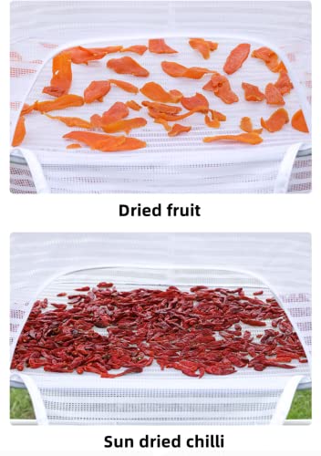 ENVEED 2pc Drying Rack 1-3 Layers Folding Fish Mesh, Non-Toxic Polyester Fiber Netting, Hanging Drying Fish Net, for Shrimp Fish Fruit Vegetables Herb, with Zipper (3 Layers 40 * 60cm)