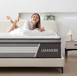 lmankbk queen mattress, 10 inch innerspring hybrid mattress in a box with gel memory foam, individually wrapped encased coil pocket spring mattress, pressure relief, medium firm support,60"*80"*10"…