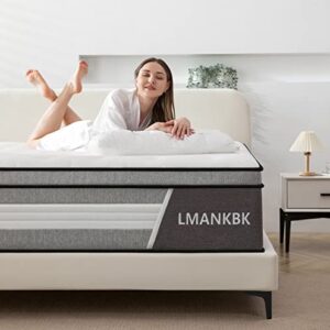 LMANKBK Queen Mattress, 10 Inch Innerspring Hybrid Mattress in a Box with Gel Memory Foam, Individually Wrapped Encased Coil Pocket Spring Mattress, Pressure Relief, Medium Firm Support,60"*80"*10"…