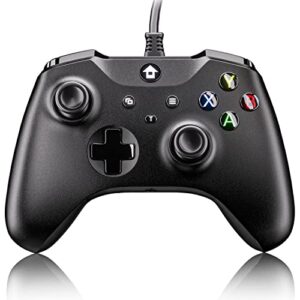 szdilong wired controller for xbox series x|s, xbox one, windows 10 and above, pc controller with 3.5 mm audio jack, black