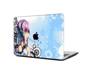 nekoty textured laptop skins compatible with macbooks pro 16" 14" 13" air 13" 2019-2022 - singing anime girl