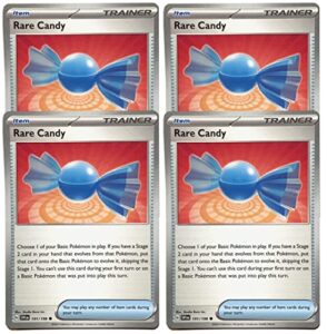 rare candy 191/198 - scarlet & violet - pokemon trainer x4 card set - playset 4x