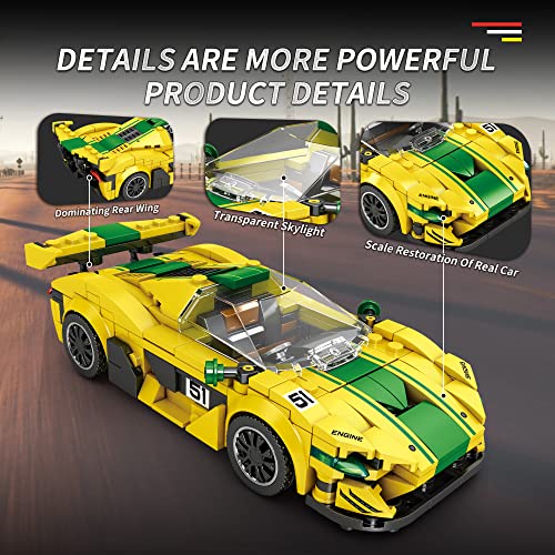 ZYLEGEN P1 GTR Race Car Toy Model Car Building Kit,MOC Sports Car Building Set Racing Vehicle Toy for Kids, Collectible Motorsports Set Boys Age 3-12(368pcs)