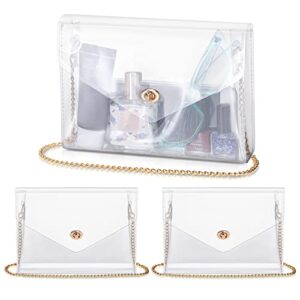 sweetude 3 pieces clear purse for women stadium approved clear crossbody bag transparent clutch purses with snap closure for sports concert prom party stadium present