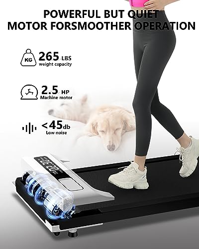 Walking Pad Treadmill Under Desk,Quiet Compact Desk Treadmill for Work from Home Office,Large Capacity with Rmote Control