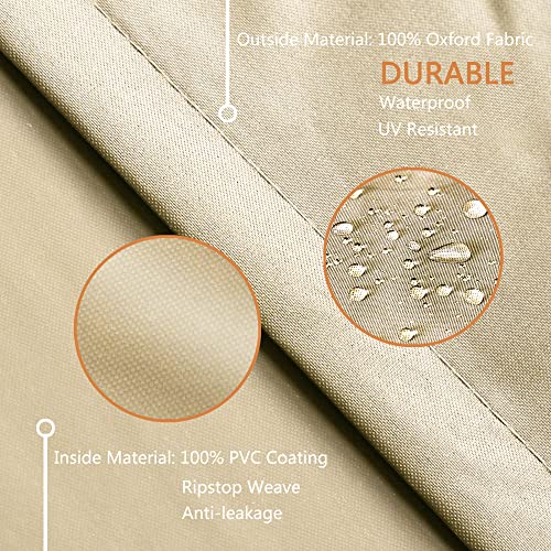 Baner Garden Patio Furniture Covers,Outdoor Furniture Cover Waterproof,Patio Furniture Set Covers for 3 Piece Outdoor Bistro,Patio Sofa Covers Set for 2 Chairs and Coffee Table,Khaki