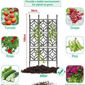 5FT Garden Trellis for Climbing Plants Outdoor, Kalolary Screen Garden Trellis Rustproof Vine Trellis Frame Cucumber Trellis Grow Support for Outdoor Indoor Fruits Vegetables Flowers Potted Plants