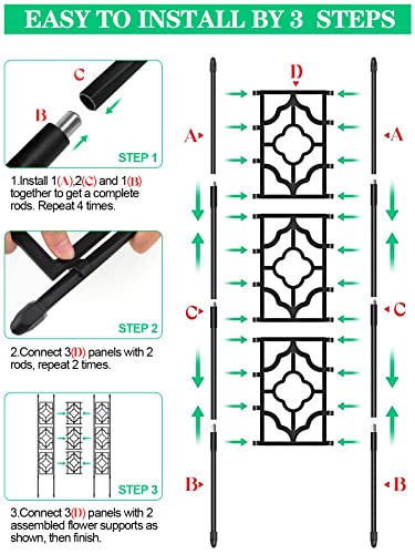 5FT Garden Trellis for Climbing Plants Outdoor, Kalolary Screen Garden Trellis Rustproof Vine Trellis Frame Cucumber Trellis Grow Support for Outdoor Indoor Fruits Vegetables Flowers Potted Plants