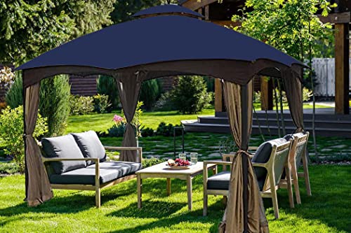 SCOCANOPY Replacement Canopy Top for The Lowe's Gazebo Model #GF-12S004B-1 / GF-12S004BTO (Navy Blue)