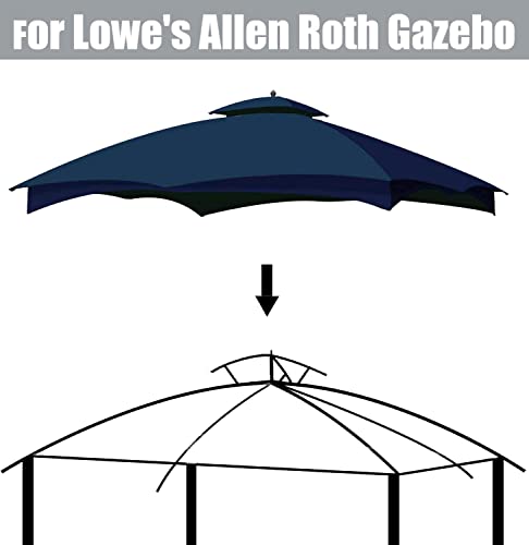 SCOCANOPY Replacement Canopy Top for The Lowe's Gazebo Model #GF-12S004B-1 / GF-12S004BTO (Navy Blue)