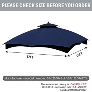 SCOCANOPY Replacement Canopy Top for The Lowe's Gazebo Model #GF-12S004B-1 / GF-12S004BTO (Navy Blue)