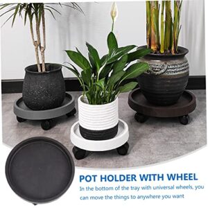 Yardenfun Flower Pot Base Planter Pots for Indoor Plants Pot Trays for Plants Pots for Outdoor Plants Plant Saucer 14 Inch Plant Caddy on Wheels Tray Pallet with Universal Wheels Round Brown