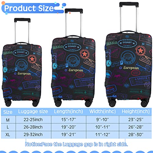 Sherr 3 Pieces Travel Luggage Cover Suitcase Protector Anti Scratch Suitcase Cover Washable Baggage Covers (Vinatge Theme, Larger Size)