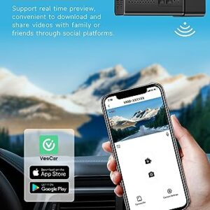 Dash Cam WiFi 2.5K 1440P Front Dash Camera for Cars, E-YEEGER Car Camera Mini Dashcams with App, Night Vision, 24H Parking Mode, G-Sensor, Loop Recording, 32G Card, Support 256G Max