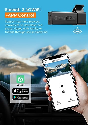 Dash Cam WiFi 2.5K 1440P Front Dash Camera for Cars, E-YEEGER Car Camera Mini Dashcams with App, Night Vision, 24H Parking Mode, G-Sensor, Loop Recording, 32G Card, Support 256G Max