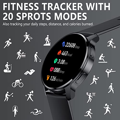 Smart Watch for Women(Make/Answer Call) Activity Fitness Tracker for Android iOS Phones AI Voice Control Smartwatch with Heart Rate Sleep Monitor Pedometer Digital Watch for Women Waterproof Blcak