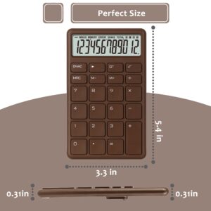 VEWINGL 12 Digit Calculator,Hold with one Hand,4 Function Calculator with Large LCD Display for Office,School,Home & Business Use,Automatic Sleep,5.4 * 3.3in