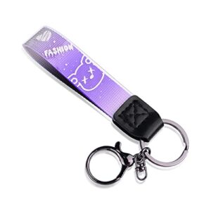 kawaii car keychain gradient color cute keychains for women/men/girls/kids,personalized bear keychains for backpacks charms purse (purple)…