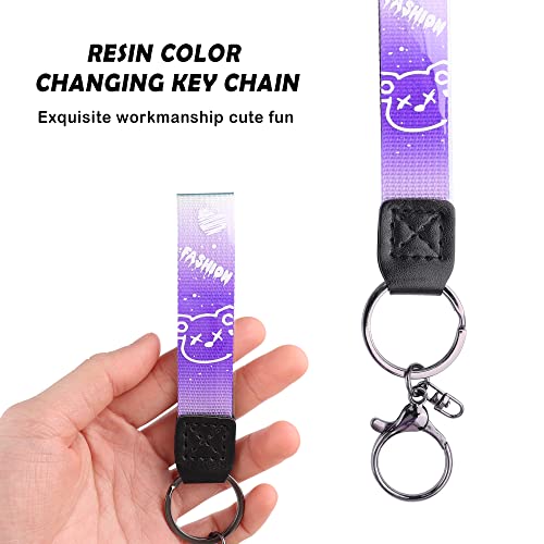 Kawaii Car Keychain Gradient Color Cute Keychains for Women/Men/Girls/Kids,Personalized Bear Keychains for Backpacks Charms Purse (Purple)…