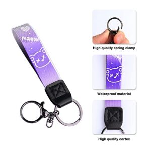 Kawaii Car Keychain Gradient Color Cute Keychains for Women/Men/Girls/Kids,Personalized Bear Keychains for Backpacks Charms Purse (Purple)…