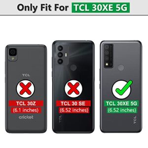 ATUMP for TCL 30XE 5G Phone Case with HD Screen Protector, Heavy Duty Shockproof with 360 ° Rotation Metal Kickstand [Military Grade] Protective Case for TCL 30 XE 5G, Black