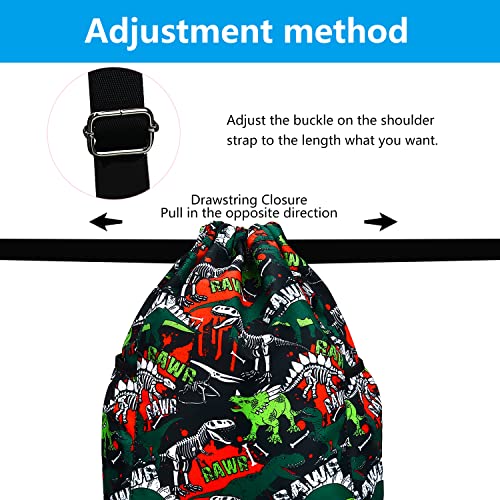 Drawstring Backpack for Kids - Girls Dance Bag,Sport Gym Beach Swim Travel Daypack With Two Water Bottle Holder