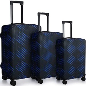 sweetude 3 pcs travel luggage cover washable suitcase protector rhombus geometry suitcase cover luggage protector fits 18-28 inch luggage, 3 sizes (rhombus style)