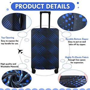 Sweetude 3 Pcs Travel Luggage Cover Washable Suitcase Protector Rhombus Geometry Suitcase Cover Luggage Protector Fits 18-28 Inch Luggage, 3 Sizes (Rhombus Style)