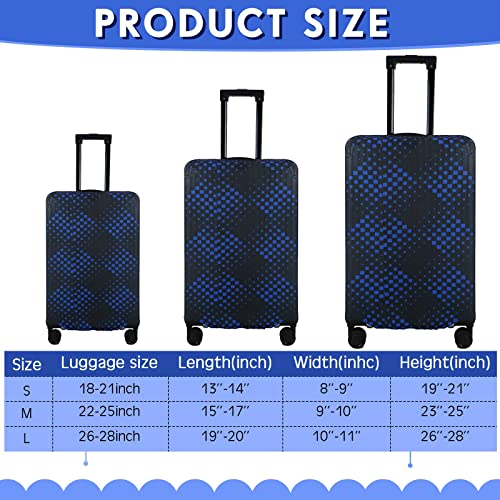 Sweetude 3 Pcs Travel Luggage Cover Washable Suitcase Protector Rhombus Geometry Suitcase Cover Luggage Protector Fits 18-28 Inch Luggage, 3 Sizes (Rhombus Style)