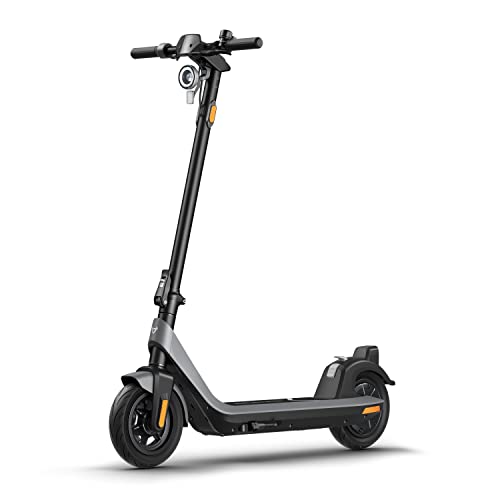 NIU KQi2 Electric Scooter for Adults Gray and White Bundle: 300W Power, Upto 25 Miles Long Range, Max Speed 17.4MPH, 10'' Tubeless Tires, Dual Brakes, Portable Folding Commuting E Scooter