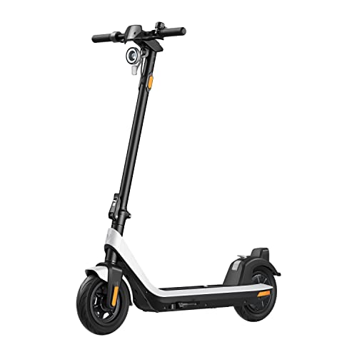 NIU KQi2 Electric Scooter for Adults Gray and White Bundle: 300W Power, Upto 25 Miles Long Range, Max Speed 17.4MPH, 10'' Tubeless Tires, Dual Brakes, Portable Folding Commuting E Scooter