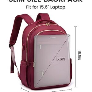 LOVEVOOK Laptop Backpack for Women, Slim Business Laptops Bag with Separate Computer Compartment Stylish Daypack for College Work Travel, Fits 15.6" Laptop