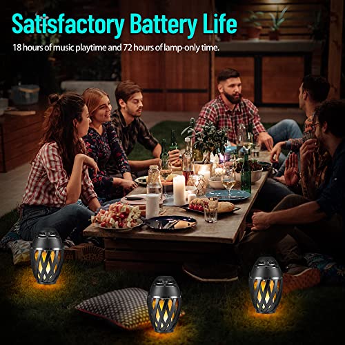 INSSISAIN Outdoor Bluetooth Speakers 2 Pack, Wireless Waterproof Speakers, Gifts for Women Men Mom Dad, Torch Ambient Light, LED Flame Speaker, Dual Pairing, Camping Patio Accessories