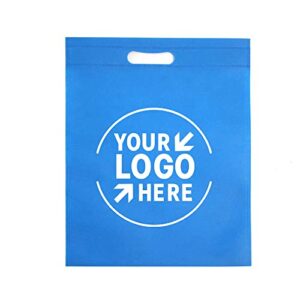 muka (price/100 pcs) 100 pack custom print non-woven die-cut handle tote bag heat sealed shopping bag goodie gift bag for packaging-sky blue-12"x16"