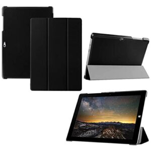 zzougyy for microsoft surface 3 1645 1657 tablet smart cover, ultra slim folio stand lightweight with sleep/wake up function leather case for surface 3 10.8" (kst-black)