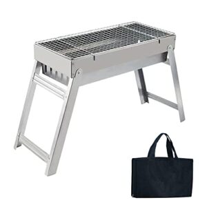 lybosh portable charcoal grill, 17.5" - with handbag， multifunctional folding grill for travel, outdoor cooking and grilling, camping grill