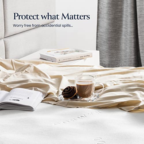 100% Waterproof Mattress Protector Cali King - Luxury Comfort Bamboo Mattress Protector - Super Protective Leak-Proof Barrier- Hypoallergenic & Breathable Mattress Cover- Soft Crinkle Free & Noiseless