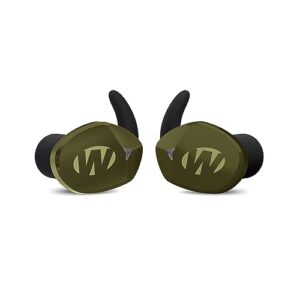 walker's silencer bt 2.0 rechargeable electronic earbuds (od green)