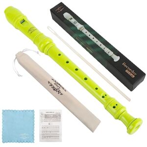 glory soprano recorder instrument for kids beginner, german fingering c key recorder instrument,green