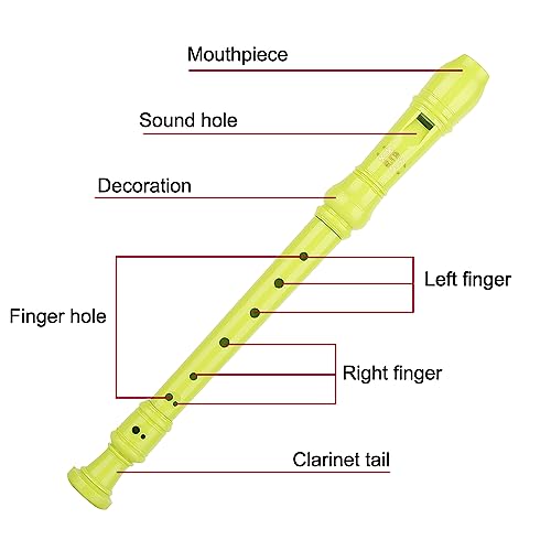 Glory Soprano Recorder Instrument for Kids Beginner, German Fingering C Key Recorder Instrument,Green