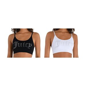 juicy couture 2 pack seamless comfort bra (as1, alpha, l, regular, regular, black/white)