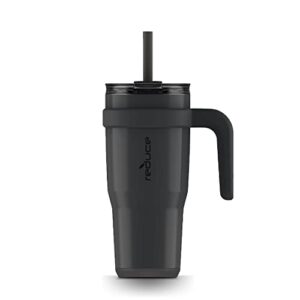 reduce 24 oz tumbler with handle - vacuum insulated stainless steel travel mug with sip-it-your-way lid and straw - keeps drinks cold up to 24 hours - sweat proof, dishwasher safe - om phantom