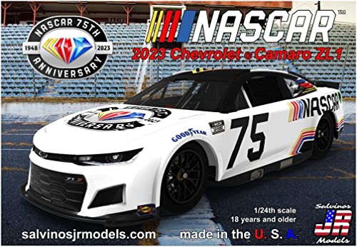 Salvinos JR Model 1/24 NASCAR 2023 Camaro ZL1 NASCAR 75th Anniversary Diamond Anniversary Plastic Model SJMNASCAR75