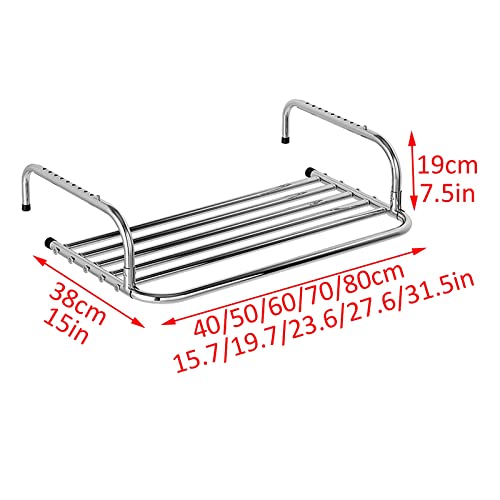 whalebee Stainless Steel Clothes Hanger Rack, Laundry Rack Clothes Drying Rack Wall-Mounted Multifunction 40/50/60/70/80cm Space Saving, for Clothes Sheets Folding Towel Rack