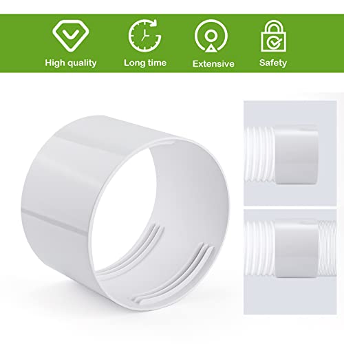 LUTER Portable Air Conditioner Exhaust Hose Coupler, 5.9" Air Conditioner Hose Coupler Adapter AC Hose Connector for Clockwise and Counter Clockwise Extending AC Hose, Universal Thread Converter