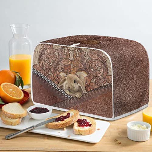 chaqlin Novelty Toaster Cover 2 Slice Zipper Rabbit Mushroom Bread Oven Cover Fingerprint Protection Bread Toaster Bags