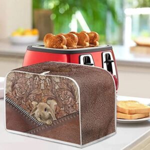 chaqlin Novelty Toaster Cover 2 Slice Zipper Rabbit Mushroom Bread Oven Cover Fingerprint Protection Bread Toaster Bags