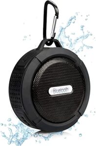 mini shower speakers, ip65 waterproof bluetooth portable speakers and true wireless stereo and dsp technology, 6 hours playback and microsd card, internal microphone, suction cup, for pool, beach