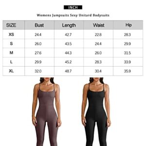 AUTOMET Rompers for Womens Sexy Unitard Fall Outfits 2023 One Piece Jumpsuits Workout Spaghetti Strap Tummy Control Onesie Sets Sleeveless Bodysuits